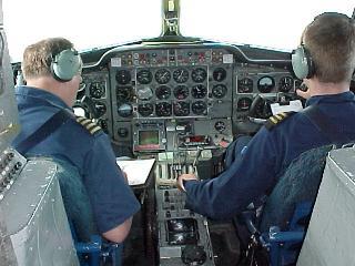 Captain Sparling and Co-Pilot Tonner shortly after takeoff from Old Crow Airport