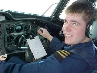Co-Pilot Dan Tonner at the Controls