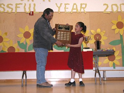 Janelle Alice Angel receiving the most Improved Student Award!