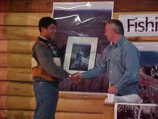 Chief Joe Linklater and The Yukon Minister of Renewable Resources, Dale Eftoda