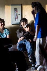 Loretta with her son.