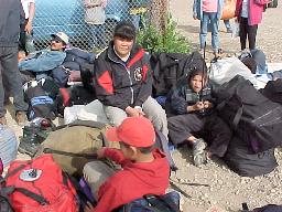 Farewell at the Old Crow airport.