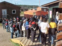 Chow lineup, down the street.