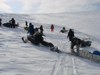 Getting stuck a bit on a snowy muntain.