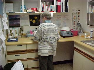 Nurse June Johnson in Lab