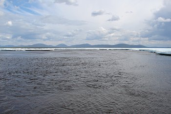 Looks like there is a lake in the ice.