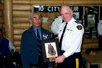 Elder Charlie Peter Charlie Sr. and Commissioner Murray