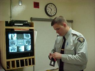 Cst. Darren Michels with Video Equipment
