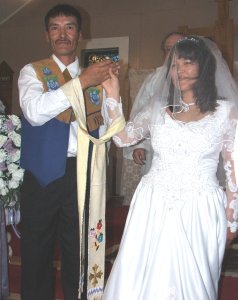 Dougals and Marla tying the knot