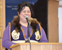 Bonnee Bingham giving a speach about her hopes on being on council.