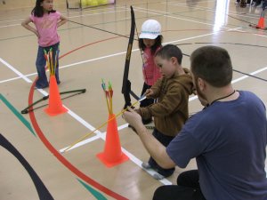 Dustin Davis and younger participants