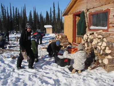 Everyone does thier own share of work in the bush.