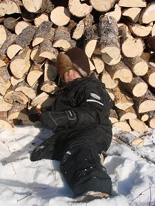 He`s just enjoying a donut in the warm sun.