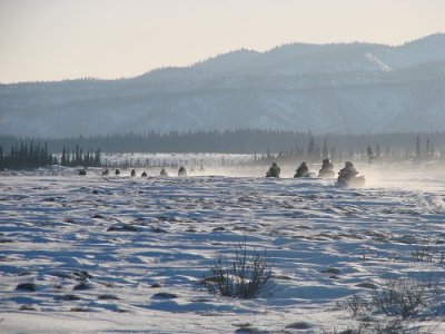 Part of the flat land between Old Crow and Fort McPherson.