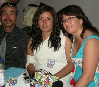 Kecia with her parents.